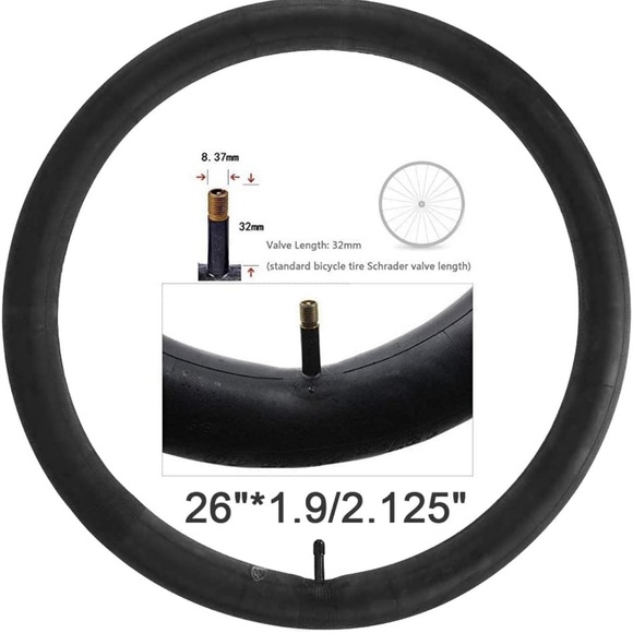 2 Pack 26 Inch Bike Tubes Plus 2 Tire Levers, 26"x1.75/1.95/x2/2.10/2.125 - Picture 2 of 7